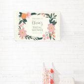 Roze bloemstuk aangepaste bruidsfeest verwelkoming spandoek (Insitu)