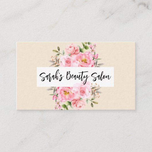 Roze Bloemstuk Achtergrond Visitekaartje (Voorkant)