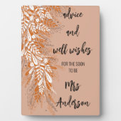 Roze bloemstuk bruidsdouche tafel sign fotoplaat (voorkant)