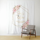Roze Bloemstuk Bruidsfeest Achtergrond Wandkleed (In situ)