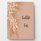 Roze bloemstuk bruiloft tafel sign plaque fotoplaat (voorkant)