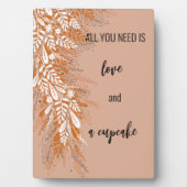 Roze Bloemstuk Cupcake Tafel Sign Plaque Fotoplaat (voorkant)