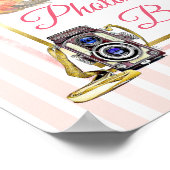 Roze Bloemstuk Fotohokje Huwelijksaffiche Poster (Hoek)