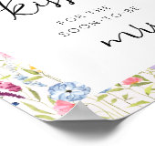 Roze Bloemstuk Hoeveel Kusjes Bruidsfeest Spel Poster (Hoek)