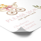Roze Bloemstuk Koets Gastboek Bord Poster (Hoek)