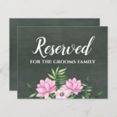 Roze Bloemstuk Krijtbord Aangepast Trouwbord Budge (Voorkant / Achterkant)