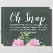 Roze Bloemstuk Krijtbord Aangepast Trouwbord Budge (Voorkant / Achterkant)