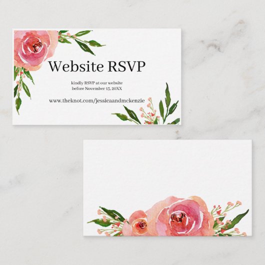 Roze Bloemstuk LGBTQ Website RSVP Informatiekaartje (Voorkant / Achterkant)