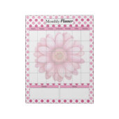 Roze Bloemstuk _ Maandelijkse Planner Notitieblok (Linkerzijde)