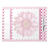 Roze Bloemstuk _ Maandelijkse Planner Notitieblok (Voorkant)