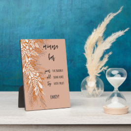 Roze Bloemstuk Mimosa Bar Tafel Sign Plaque Fotoplaat