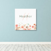 Roze bloemstuk op gespannen canvasprint canvas afdruk (Insitu (Houten vloer))