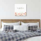 Roze bloemstuk op gespannen canvasprint canvas afdruk (Insitu (Slaapkamer))
