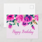 roze bloemstuk op maat briefkaart (Voorkant / Achterkant)