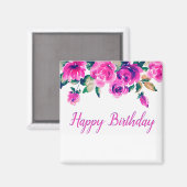 roze bloemstuk op maat magneet (Voorkant / Achterkant)