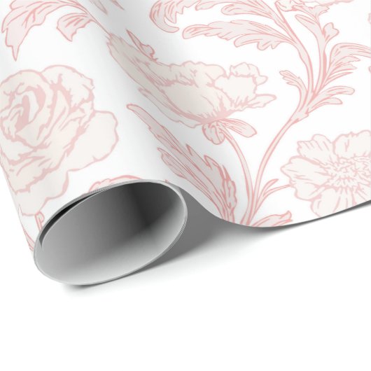 Roze Bloemstuk Toile Inpakpapier (Rol Hoek)