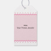 Roze Bloemstuk Verstelbare Valentijnsdag Cadeaulabel (Achterkant)