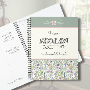 Roze Bloemstuk Viool Oefenschema   Saliegroen Planner