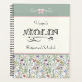 Roze Bloemstuk Viool Oefenschema | Saliegroen Planner (Voorkant)
