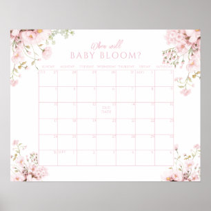 Roze Bloemstuk Wanneer Zal Baby Meisje Bloeien Kal Poster