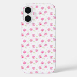 Roze bloemstukjes iPhone 16 hoesje