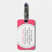 Roze bloemstukken met de naam bagagelabel (Achterkant verticaal)