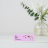 Roze Bloemswirl Mini Visitekaartje (Staand voorkant)