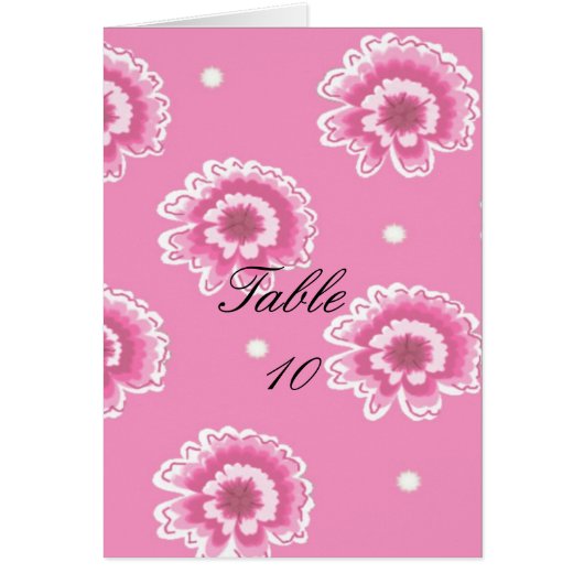 Roze Bloemtafel Stoelkaart (Voorkant)