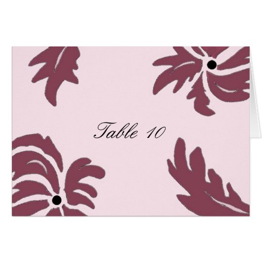 Roze Bloemtafel Stoelkaart (Voorkant Horizontaal)
