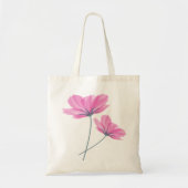  roze bloemtekening tote bag (Voorkant)