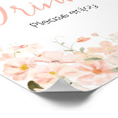 Roze Bloemthee voor Twee Baby shower Drinken Poster (Hoek)