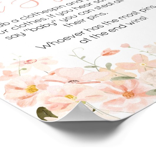 Roze Bloemthee voor Twee Zeg geen Baby Poster (Hoek)