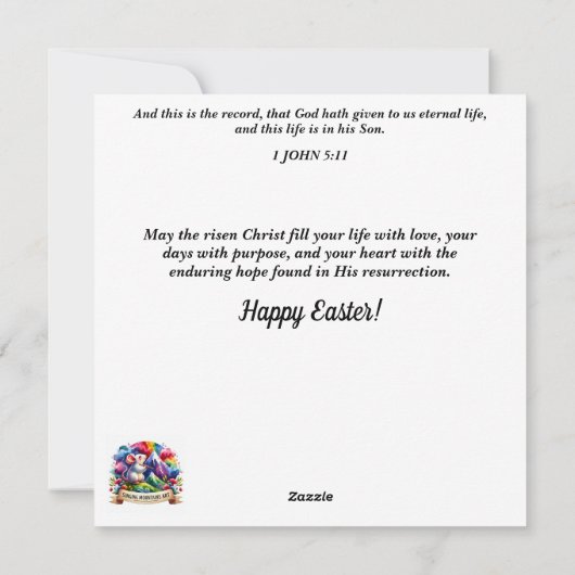 Roze Bloemtuin Schattige Baby Bunny Paasfeest Feestdagenkaart (Achterkant)