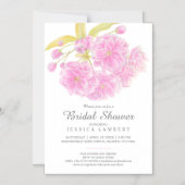 Roze bloemveer bloesem vrijgezellenfeest magnetische uitnodiging (Voorkant)