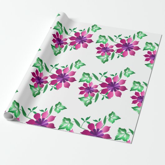 Roze bloemverpakkings papier (Uitgerold)