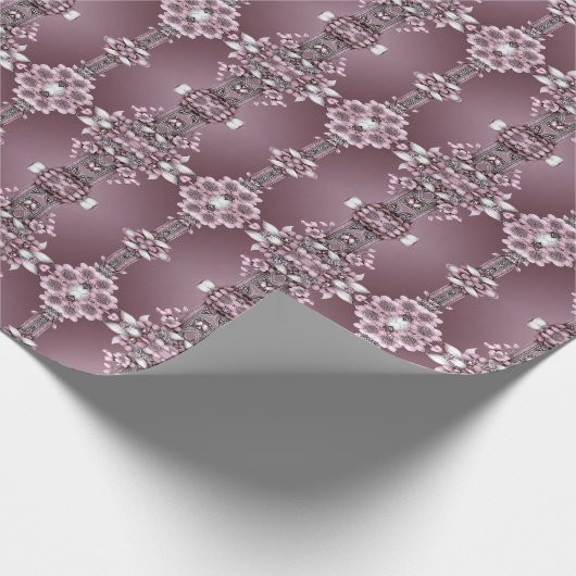 Roze Bloemverpakkings Papier (Hoek)