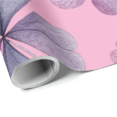 “Roze bloemverpakkings papier – Paarse klaver cade (Rol Hoek)