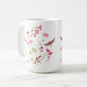 Roze Bloemvlinder Libelle Persoonlijke Mok (Voorkant links)