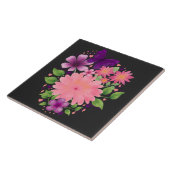 Roze bloemvlinder Watercolor ontwerp Tegeltje (Zijkant)