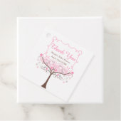 Roze Bloemvogel Baby shower Dank u Bedankjes Labels (In situ)