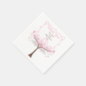 Roze Bloemvogel Baby shower Dank u Servet (Hoek)