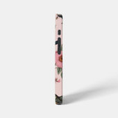  roze bloemvogels botanisch monogram iPhone hoesje (Linkerkant)