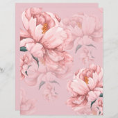 Roze bloemwandpapier. (Voorkant / Achterkant)