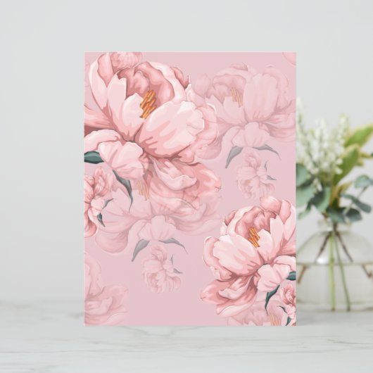 Roze bloemwandpapier. (Staand voorkant)