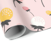 Roze Bloemwensen Cadeaupapier (Rol Hoek)
