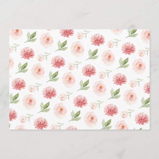 Roze Bloemwensen en Advies Baby shower (Achterkant)