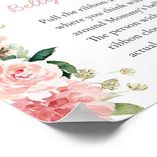 Roze Bloemwinter Hoe groot is het buikteken van ma Poster (Hoek)