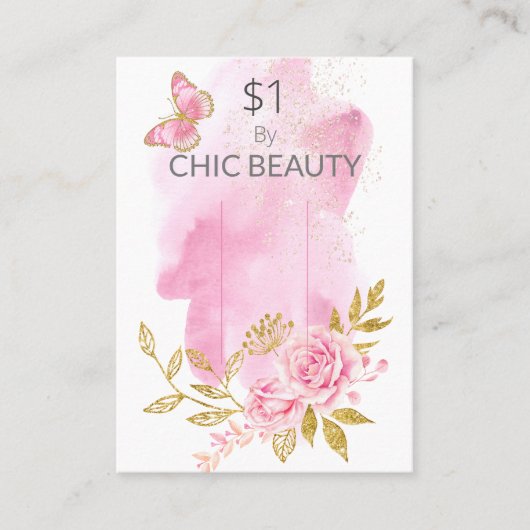 Roze Bloemzeep Steekproef Prijs Display Kaart Visitekaartje (Voorkant)