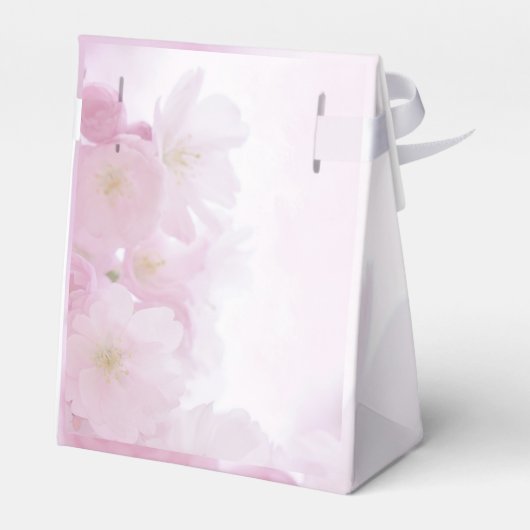 Roze bloesbloesems bruiloft bedankdoosjes (Achterkant)