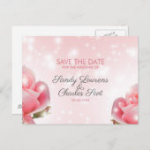 Roze bloesem aankondigingskaart (Voorkant / Achterkant)